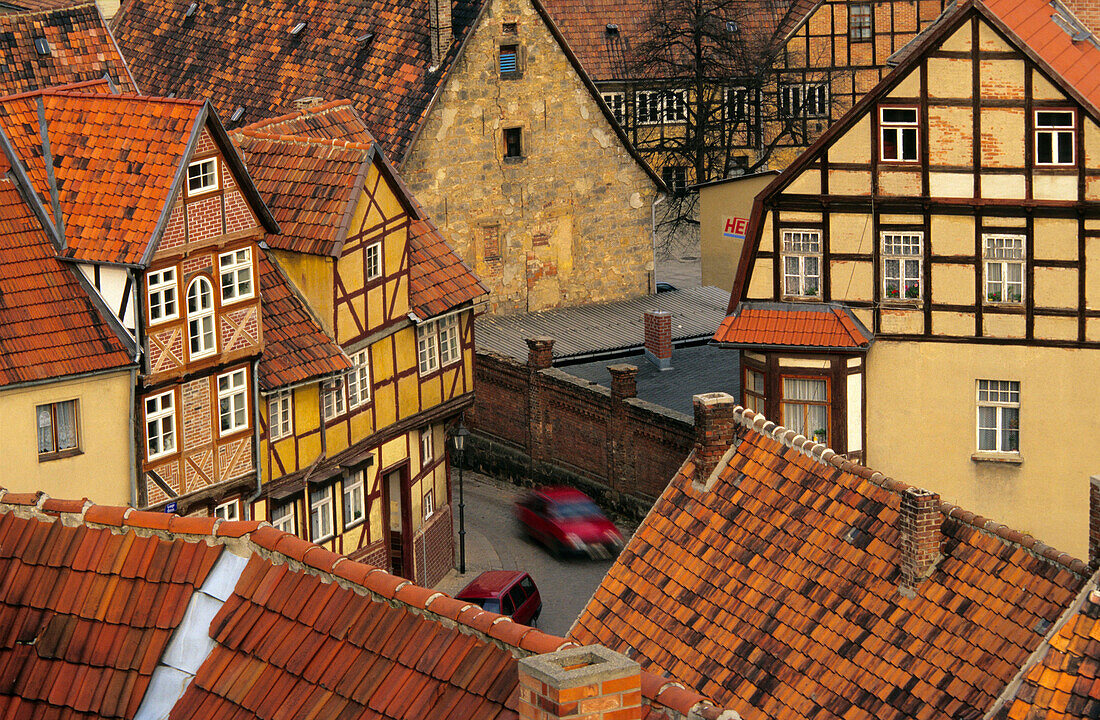 Europe, Germany, Saxony-Anhalt, Quedlinburg, historic town centre