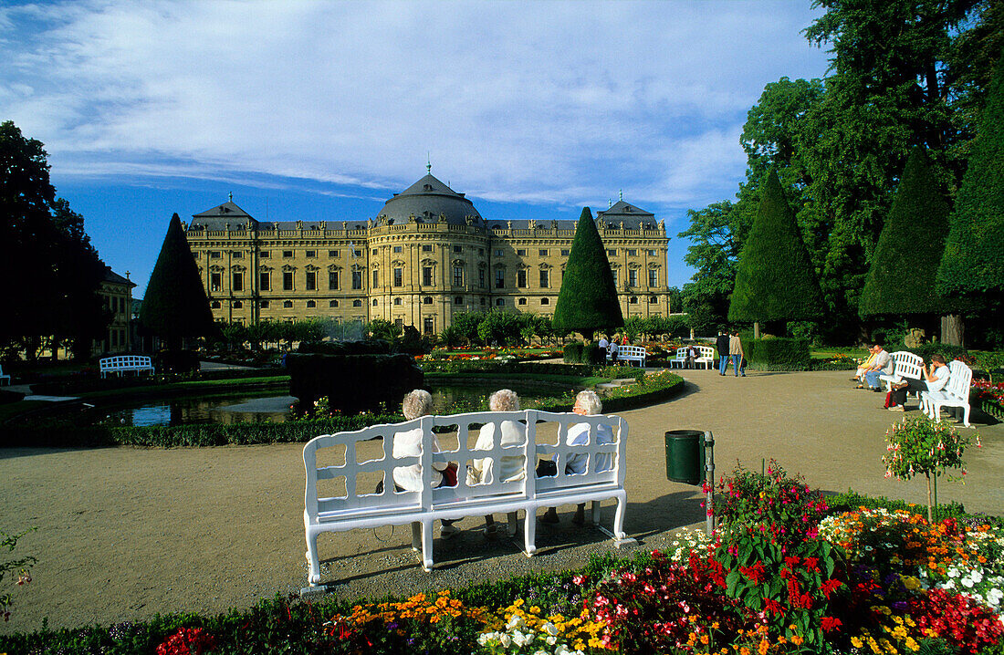 Europe, Germany, Bavaria, Würzburg, court garden of the Würzburger Residence