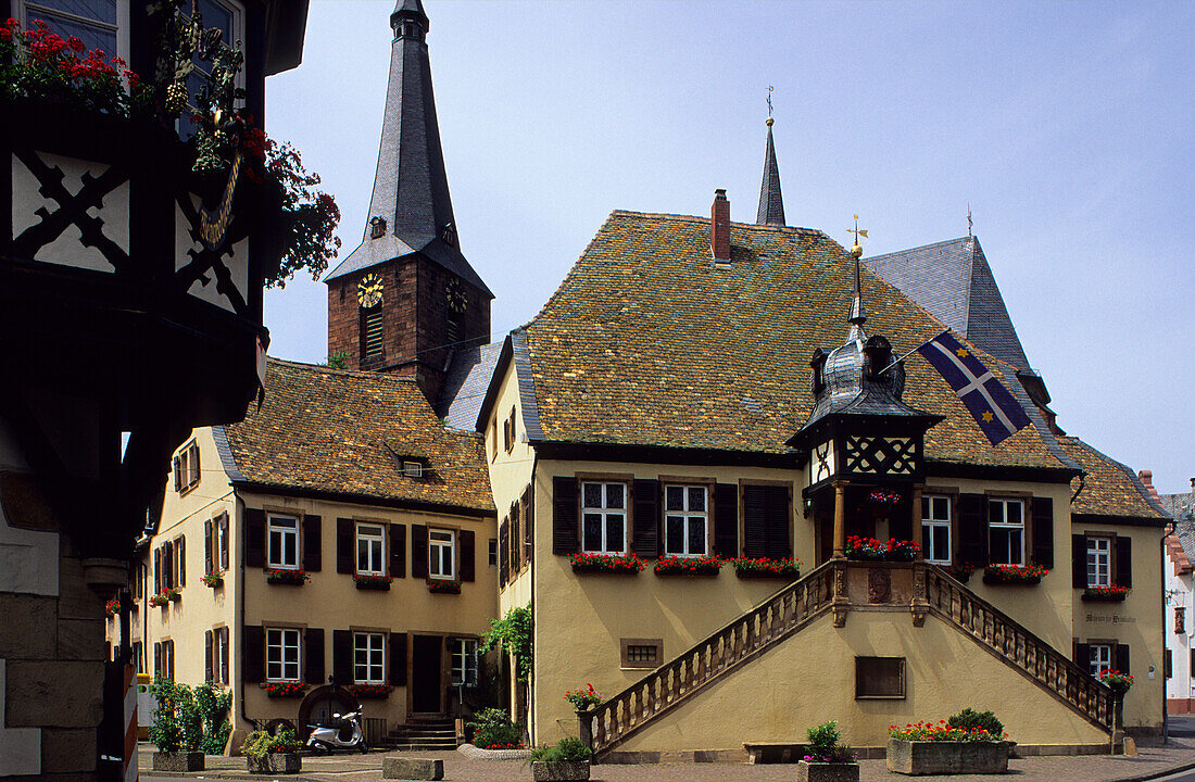 Europe, Germany, Rhineland-Palatinate, Deidesheim, castle church and parish church of St. Ulrich
