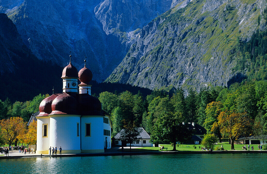 Europa, Deutschland, Bayern, Königssee, Kirche St. Bartholomä