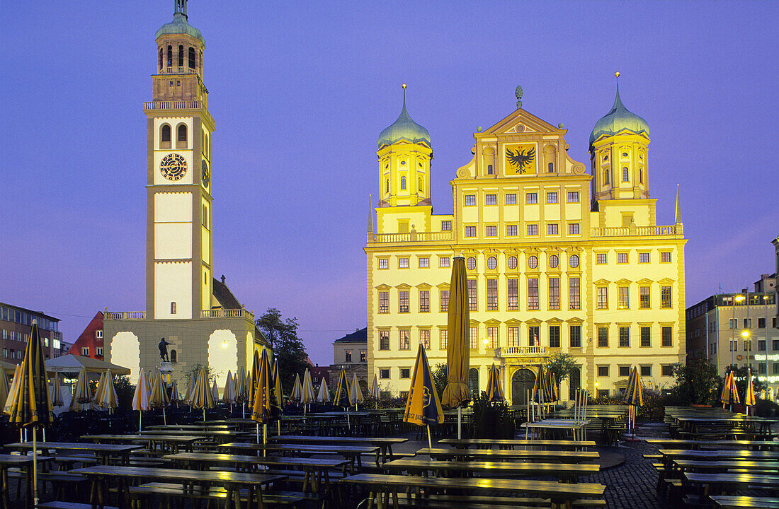 Town Hall and Perlach Tower, Augsburg, Bavaria, Germany