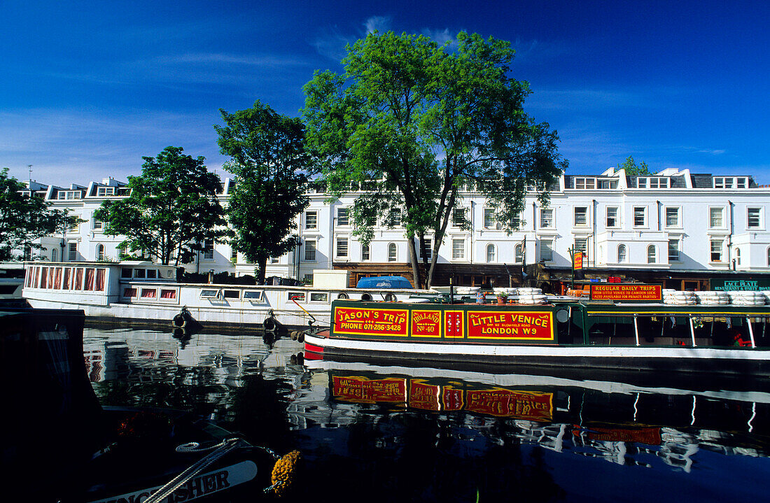 Europe, Great Britain, England, London, Canal boats in Little Venice