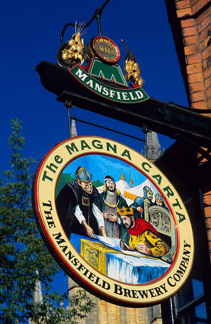 Europe, England, Lincolnshire, pubsign in Lincoln