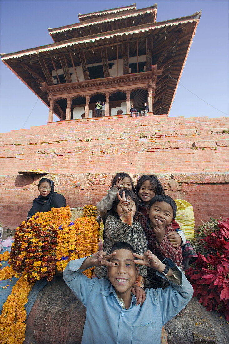 Katmandu City. Durbar Square. Children