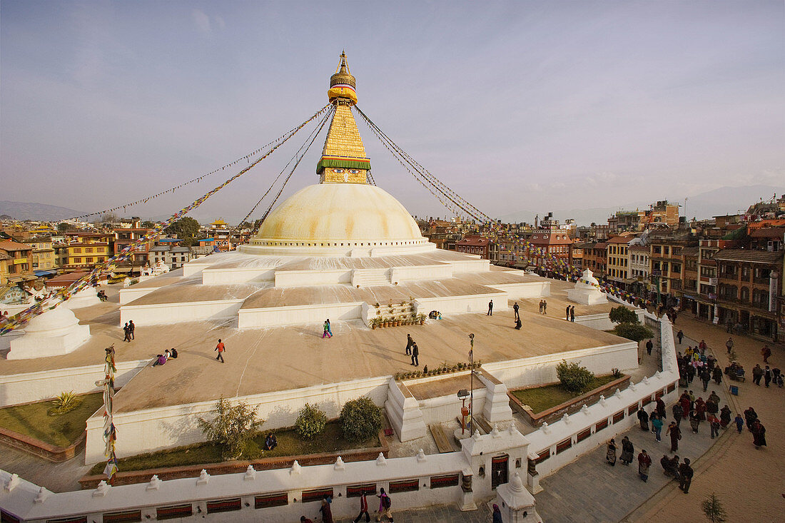 Katmandu Valley near Katmandu City. Bodhnath Stupa. Nepal.