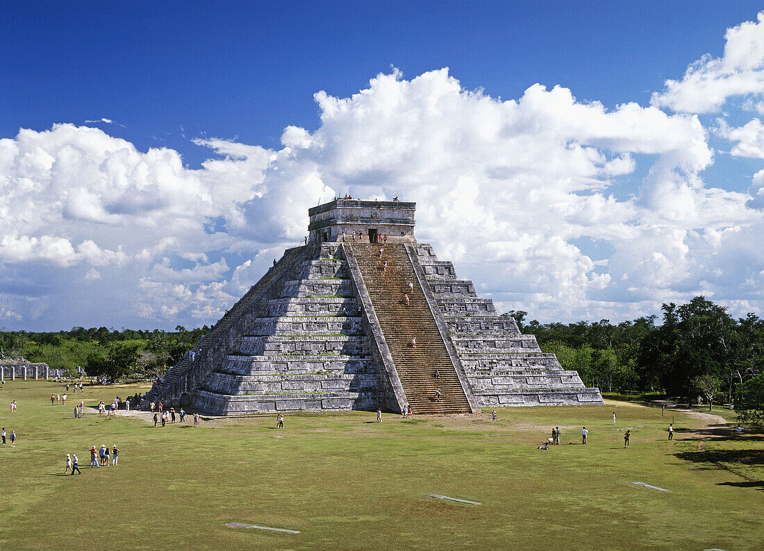 Yucatan. Chichen Itza City. The Castle Piramid . Mexico.