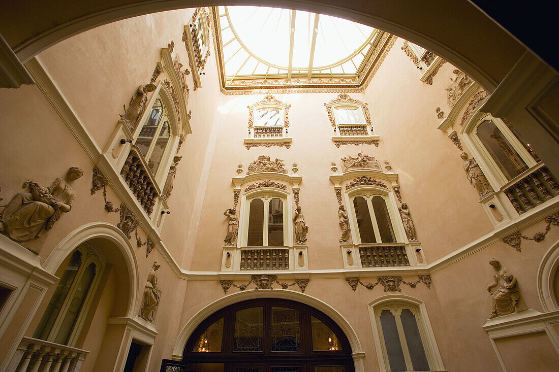 The Palacio (palace) del Marques de Dos Aguas. Museo de Ceramica (Ceramic Museum) Gonzales Marti. The court. Valencia. Spain.