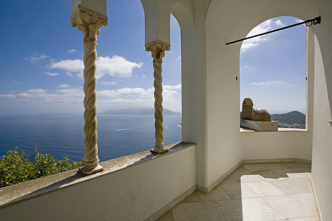 Villa San Michele. The Sphinx and Punta (cape) Campanella. Italy