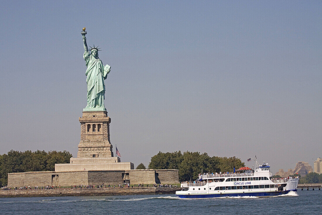 Statue of Liberty, cruise around Manhattan island. Manhattan, NYC, USA