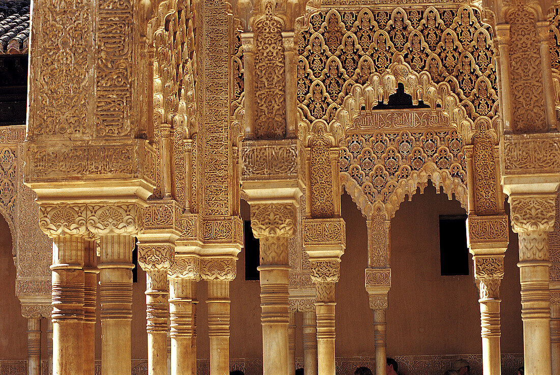 Court of the lions, Alhambra, Granada, Andalusia, Spain