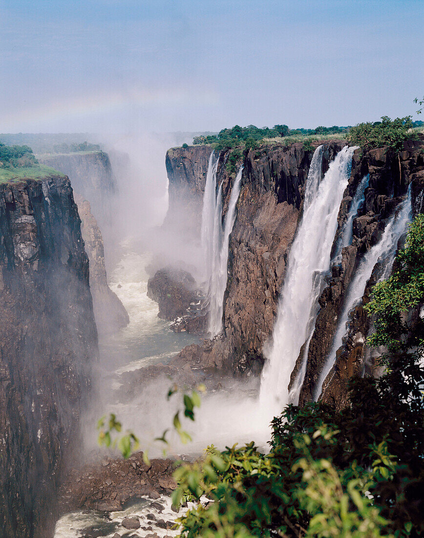 Victoria Falls seen from Zambia. Zimbabwe