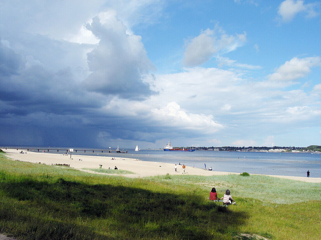 Stormy front, Kiel firth, Kiel, the Baltic Sea, Schleswig-Holstein, Germany.