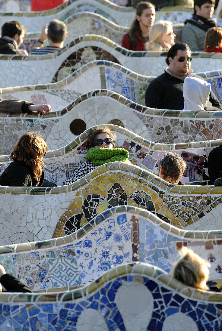 Parc Güell by Gaudí, Barcelona. Catalonia, Spain