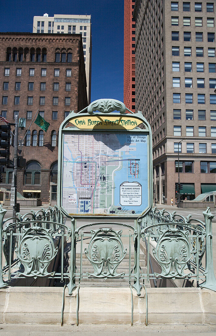 VAN BUREN STREET METRA, MICHIGAN AVENUE, CHICAGO, ILLINOIS, USA