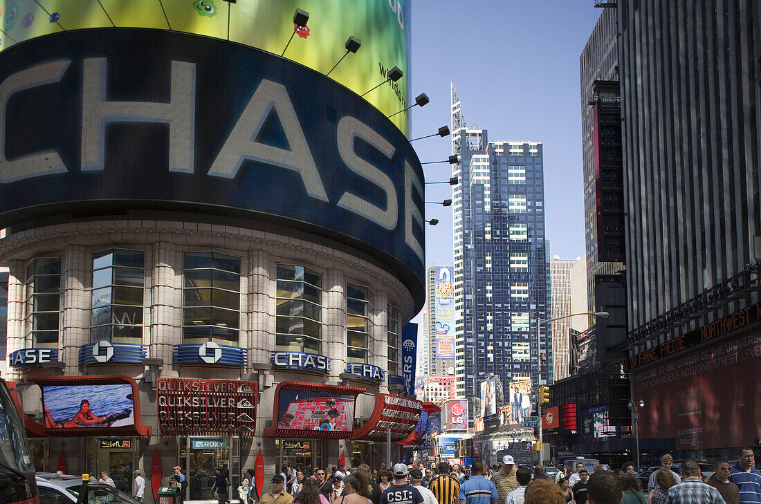 Chase Bank building at Times Square, Manhattan, NY, USA