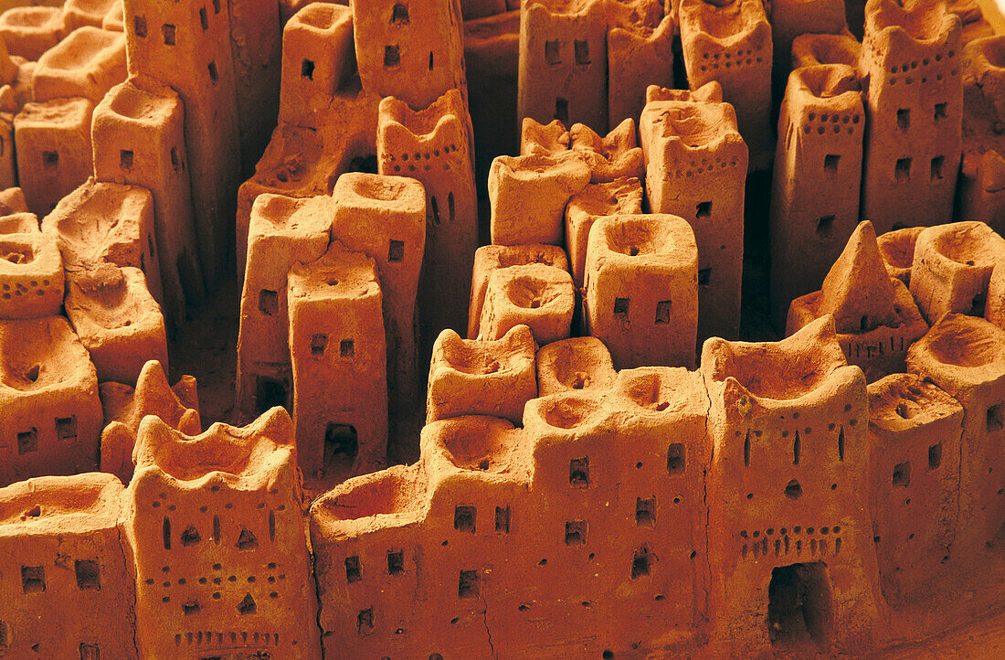 Miniature model of the ksar, Tinerhir. Morocco