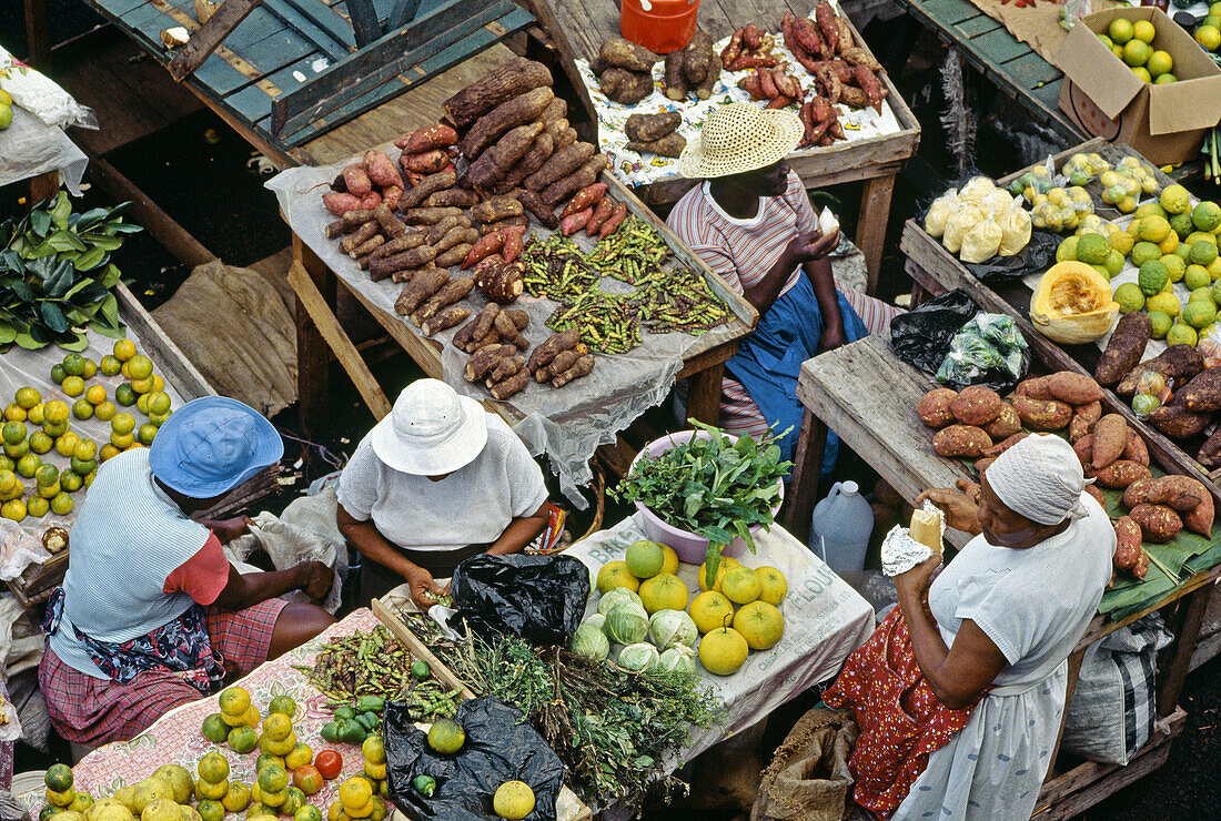 The market, Pointe à Pitre the capital. Guadaloupe, French Antilles. France