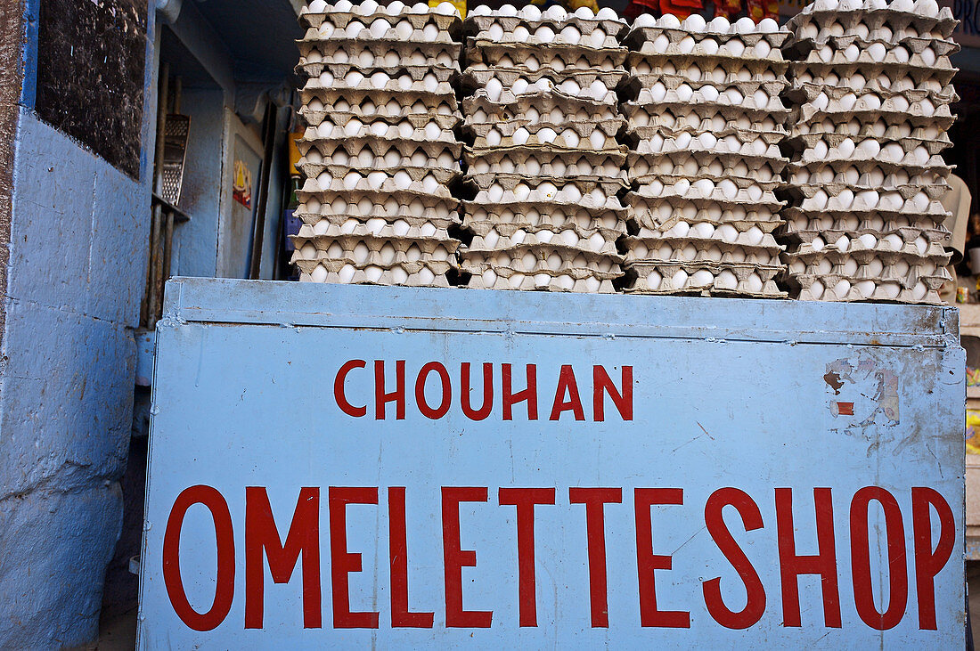 Omelette shop, Jodhpur. Rajasthan. India