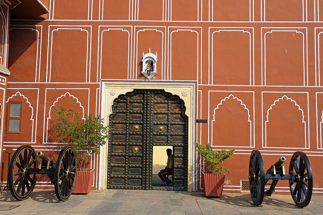 Door, Jaipur City Palace Complex, Jaipur, Rajasthan, India