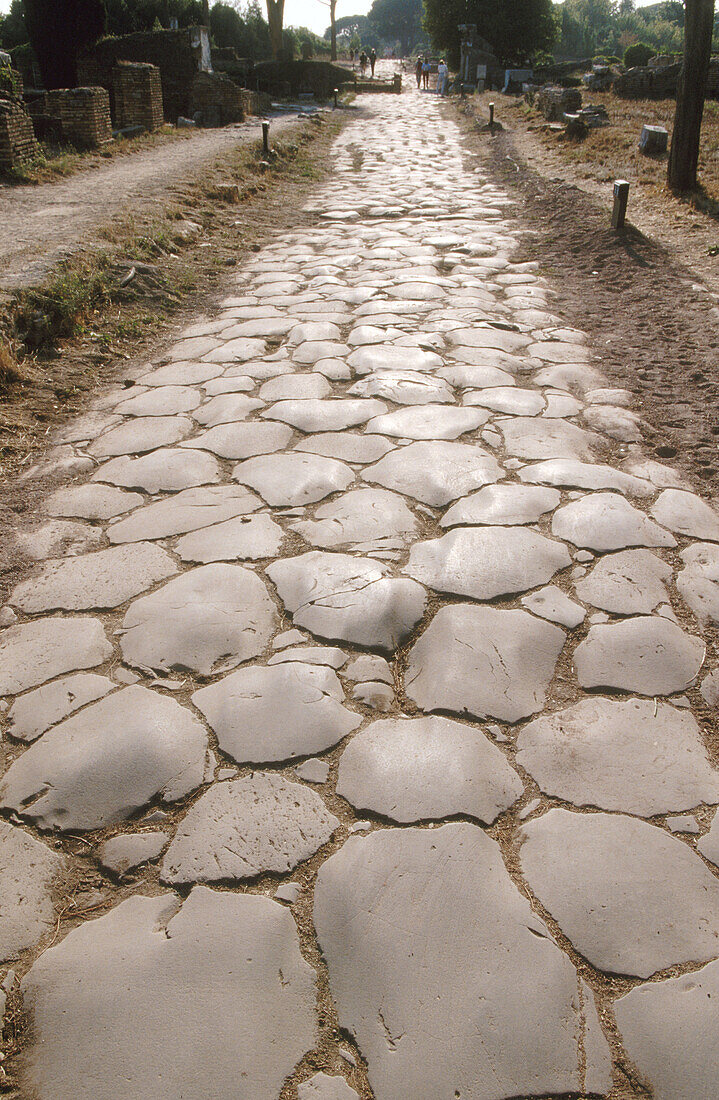 Roman road. Ostia. Italy