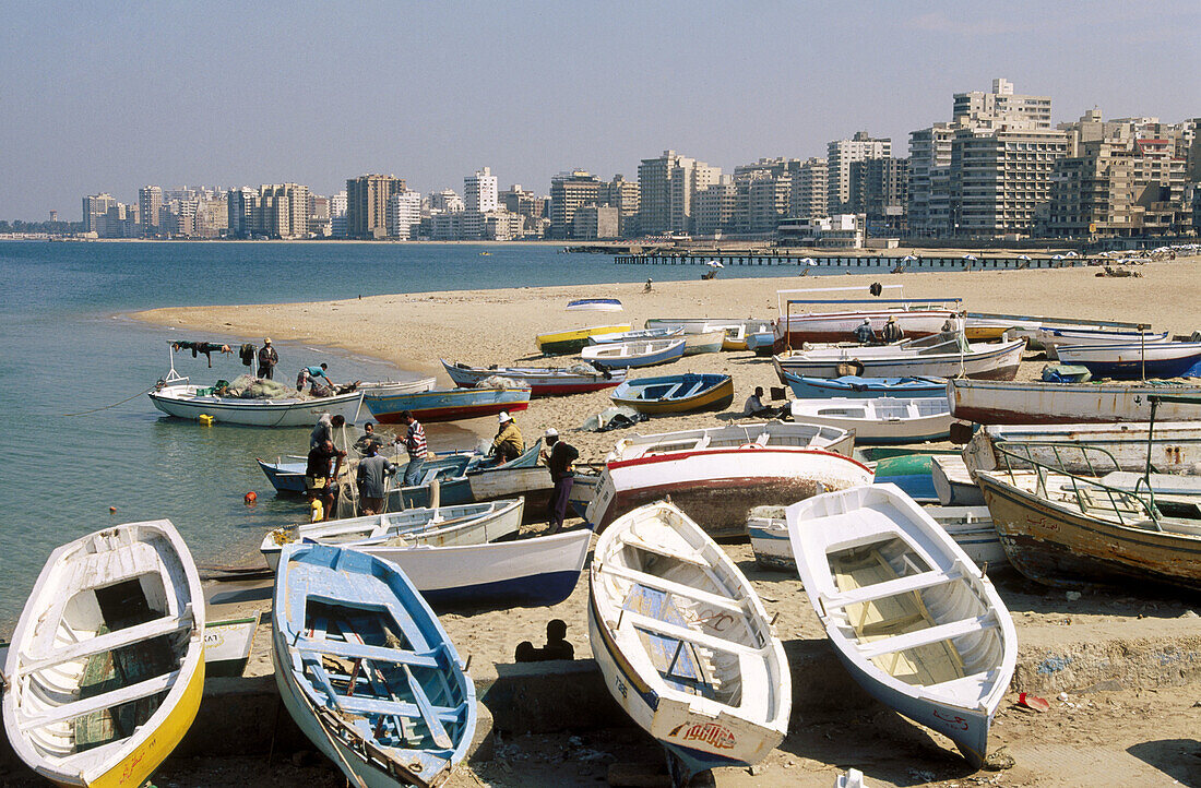 Fishing boats. Corniche. Alexandria. Egypt.