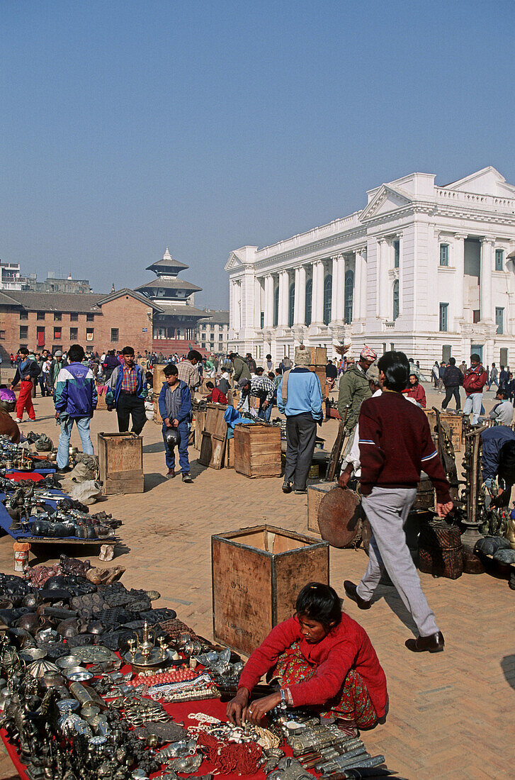 Nepal, Kathmandu, Durbar square. Gaddi Baithak, European style building built during the Rana period
