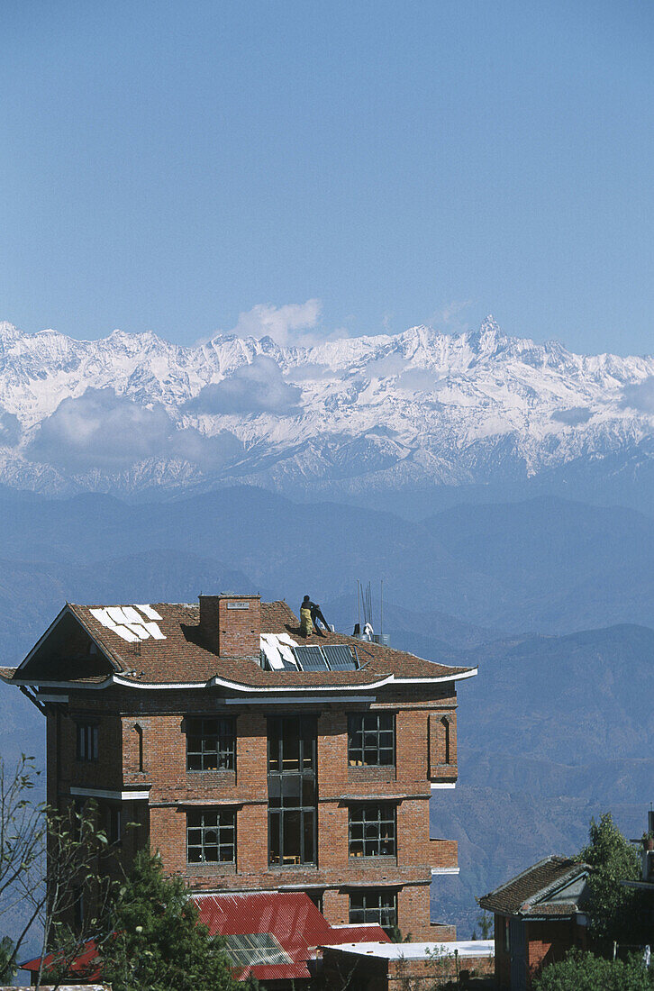Nepal, Nagarkot. Himalayas mountains