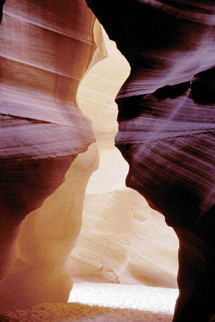 Antelope Canyon, a corkscrew slot canyon carved by rain and wind. Arizona. USA