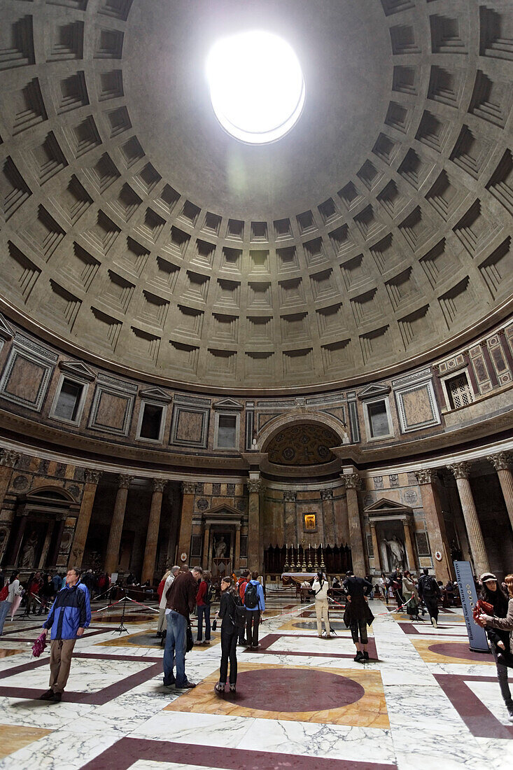 Inside the dome of the Pantheon, Rome, Italy