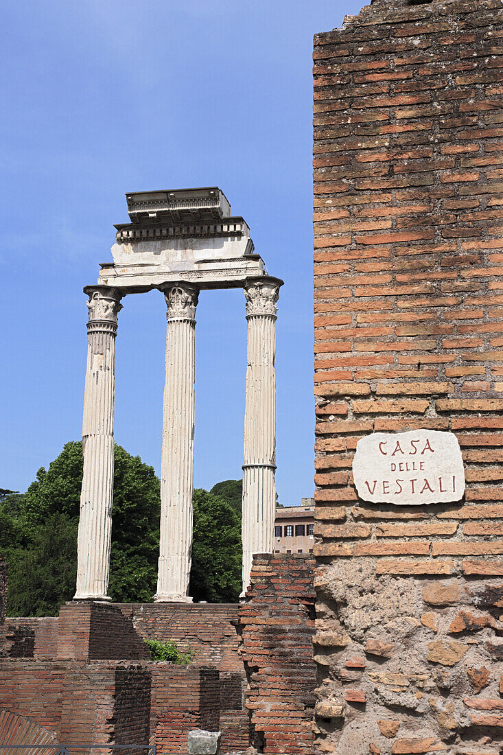 Aedes Castoris Tempelruine im Forum Romanum, Rom, Italien