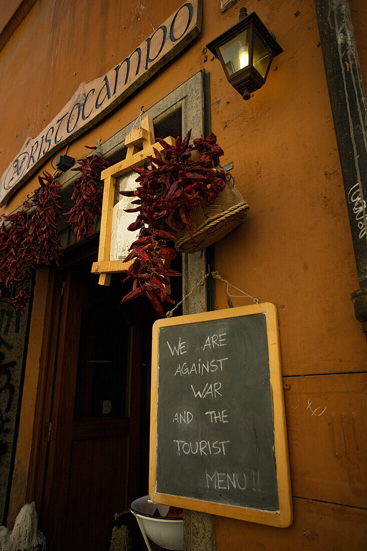 Restaurant, No Tourist, Trastevere, Rome, Italy