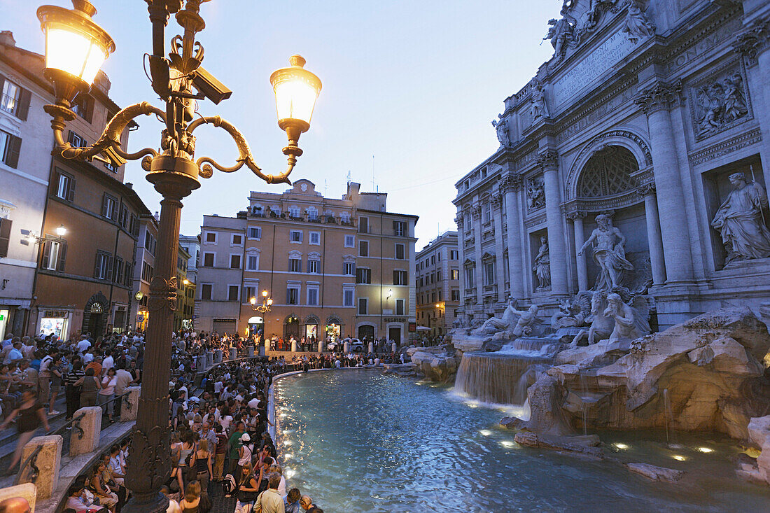 Fontana di Trevi in the evening, Rome, Italy