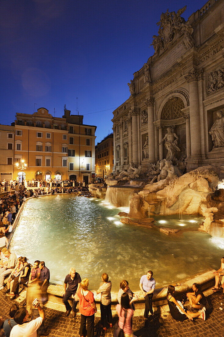 Fontana di Trevi in the evening, Rome, Italy