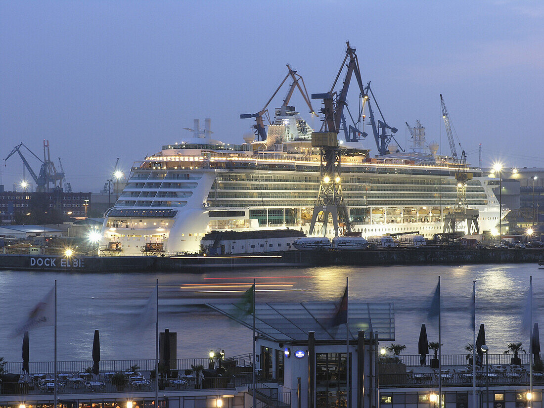 Cruise ship Jewel of the Seas in the dockyard, Hanseatic City of Hamburg, Germany