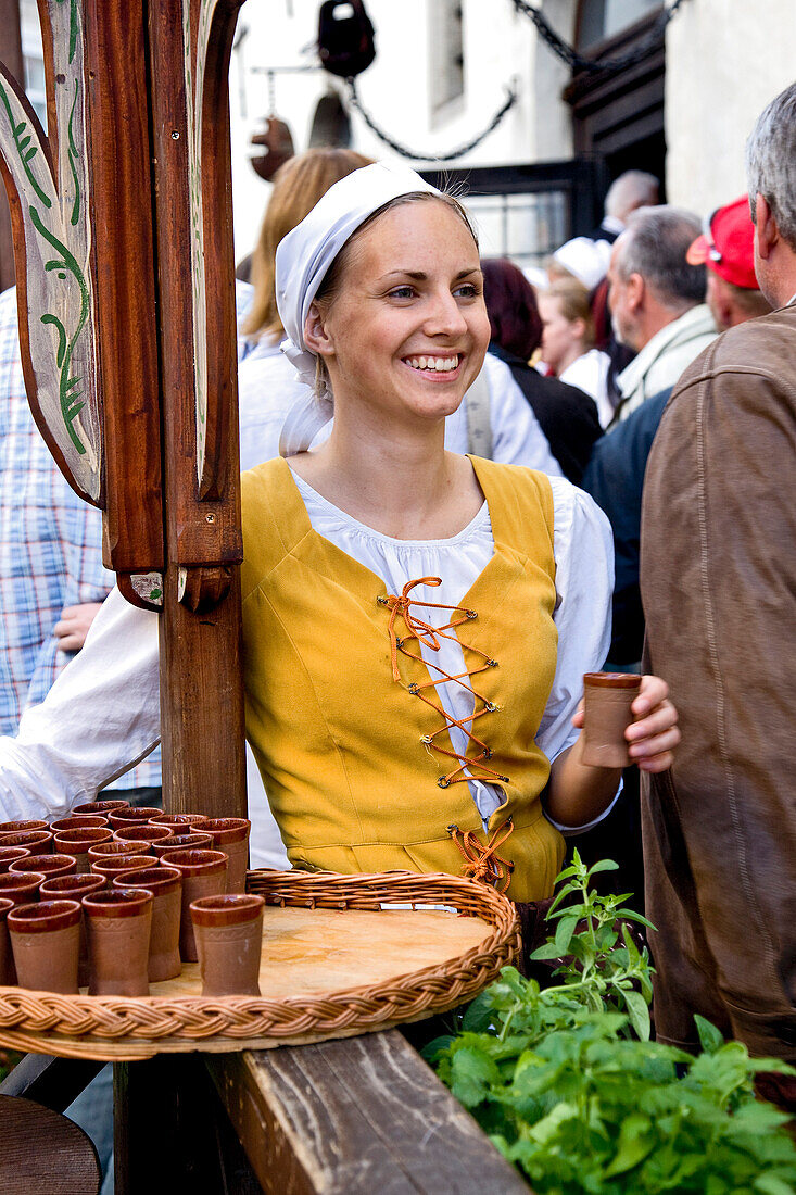 Waitress in Restaurant Olde Hansa, Tallinn, Estonia, Europe