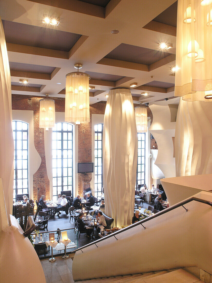 Dining Hall in the East Hotel, Hanseatic City of Hamburg, Germany