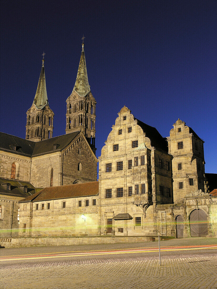 Kaiserdom Sankt Peter und Georg mit alter Hofhaltung, Bamberg, Franken, Deutschland