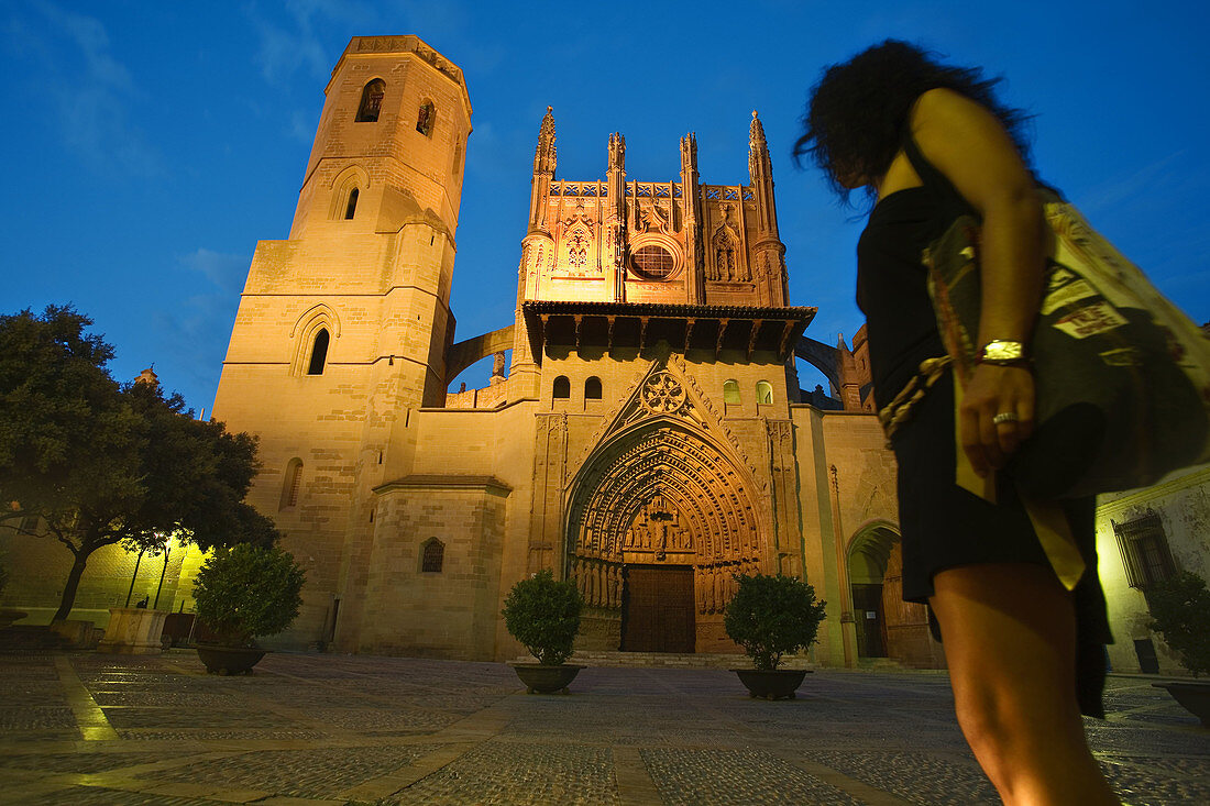 Gothic cathedral of Seo de Santa Maria. Huesca, Aragon, Spain.