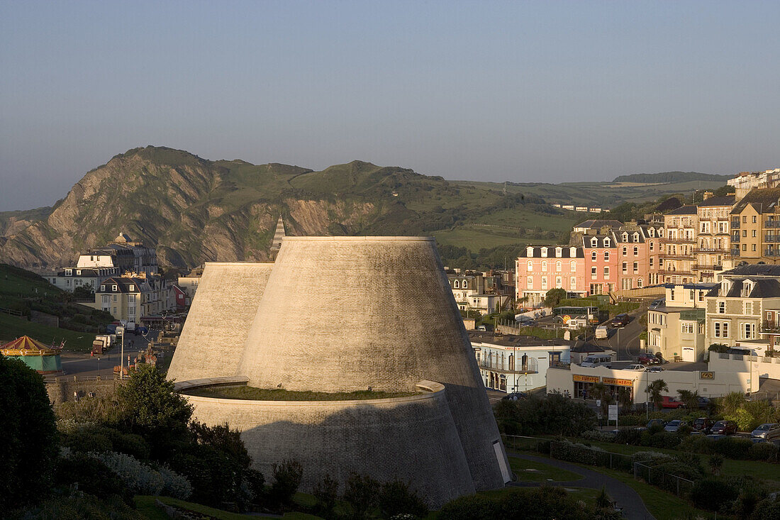 Ilfracombe, the Landmark theatre, victorian houses, Devon, UK