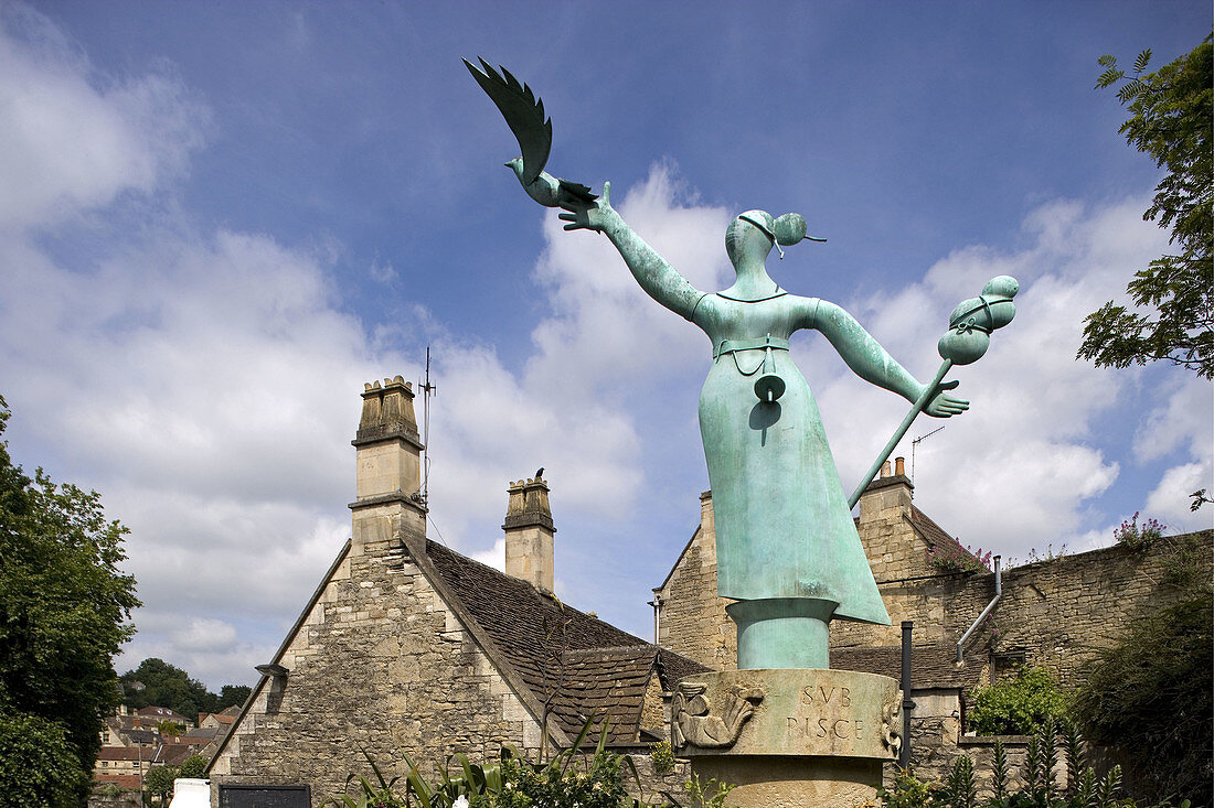 Bradford-on-Avon, St. Margaret's street, typical houses. Wiltshire, UK