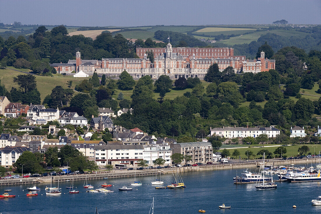 Dartmouth, Dart River, Royal Naval College, by Sir Aston Webb. Devon, UK.