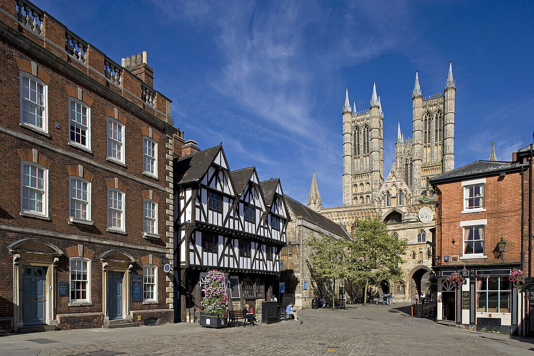 Lincoln, cathedral, Exchequer Gate. Lincolnshire, the Midlands, UK