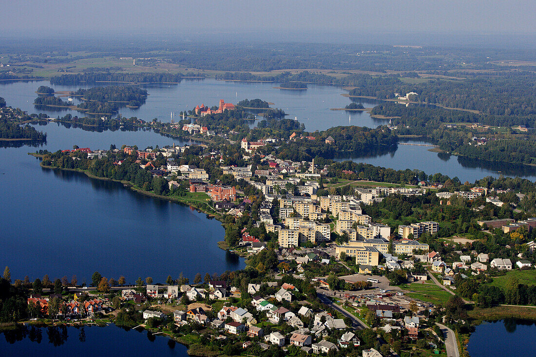 Gothic castle (XIV-XVth century) on Lake Galve. Trakai. Lithuania