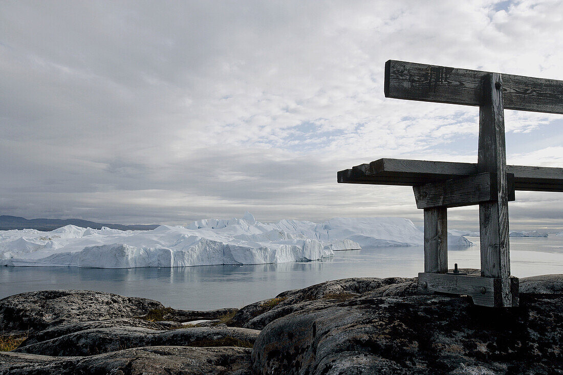 Icebergs from the Jacobshaven glacier. Isbrae. Ilulissat. Disko Bay. Greenland