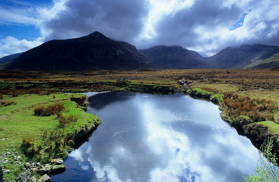 Landscape in the Connemara National Park, Connemara, Co. Galway, Ireland, Europe