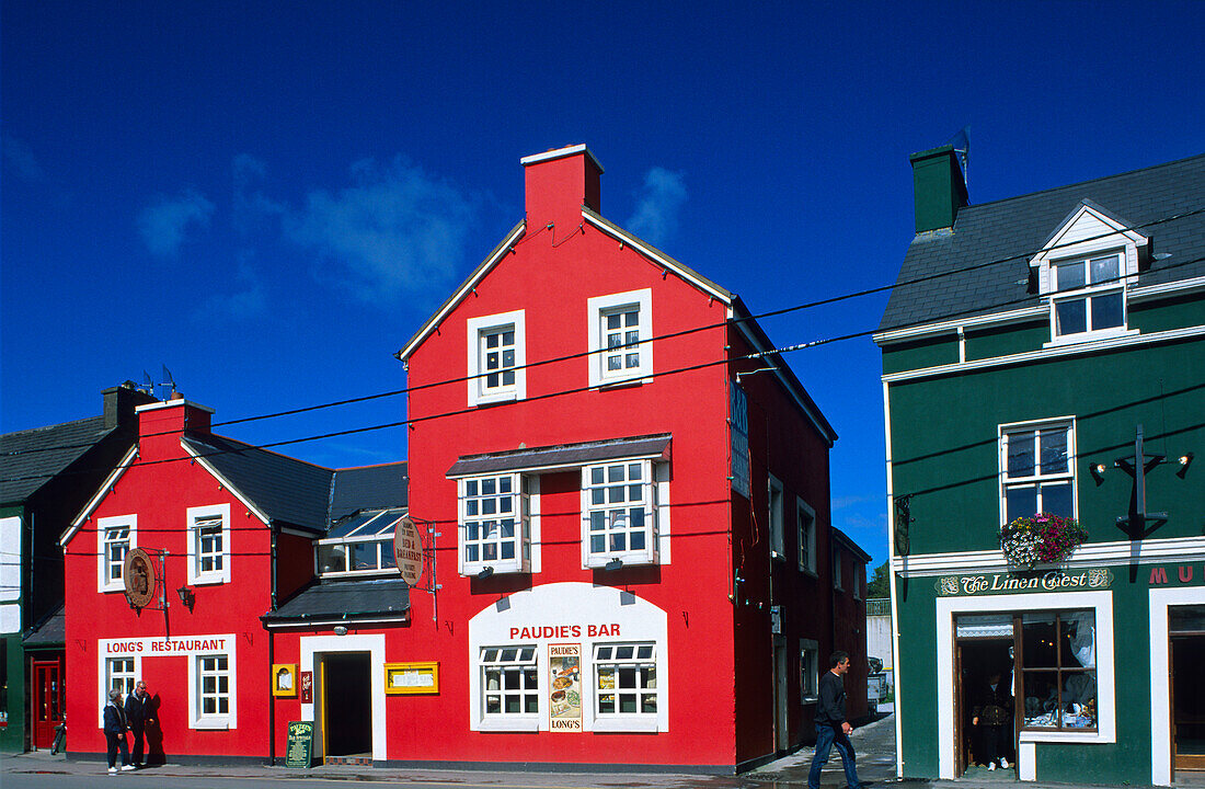 Colourful painted houses in Dingle, County Kerry, Ireland, Europe