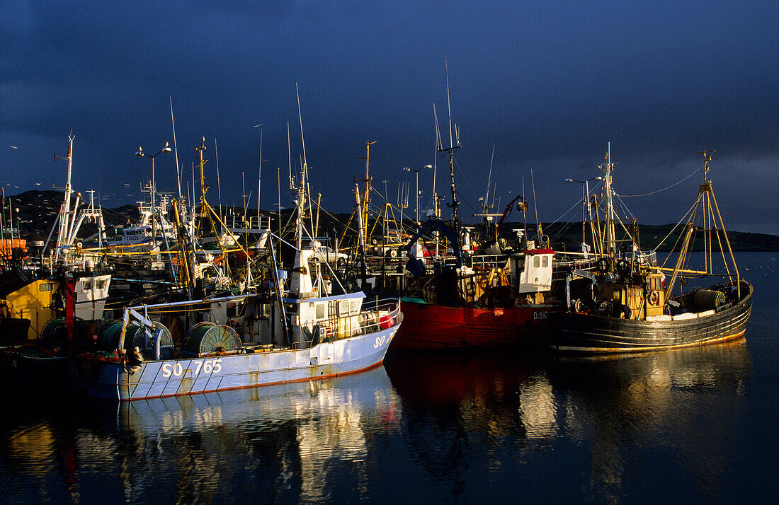 Fishing boats in Killybegs harbour, County Donegal, Ireland, Europe