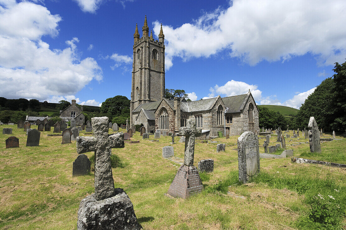 The church of St Pancras, Widecombe-in-the-Moor, Dartmoor National Park, Devon, England, United Kingdom