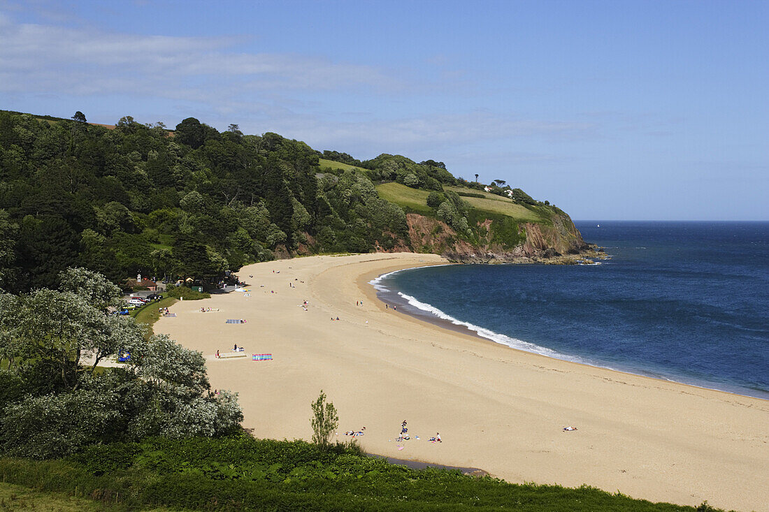 View over Blackpool Sands, Devon, England, United Kingdom