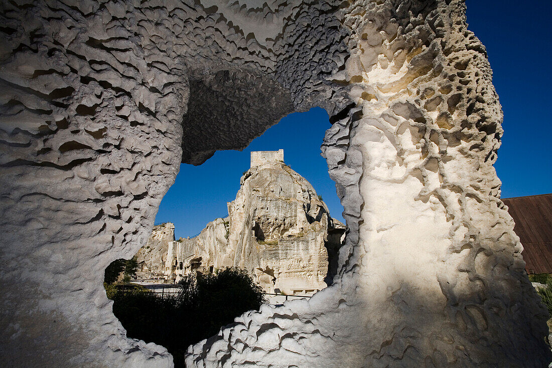 Tumbledown rock fortress, Les-Baux-de-Provence, Vaucluse, Provence, France